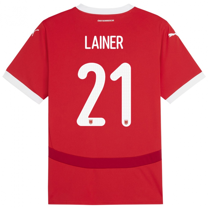 Niño Camiseta Austria Stefan Lainer #21 Rojo 1ª Equipación 24-26 La Camisa México