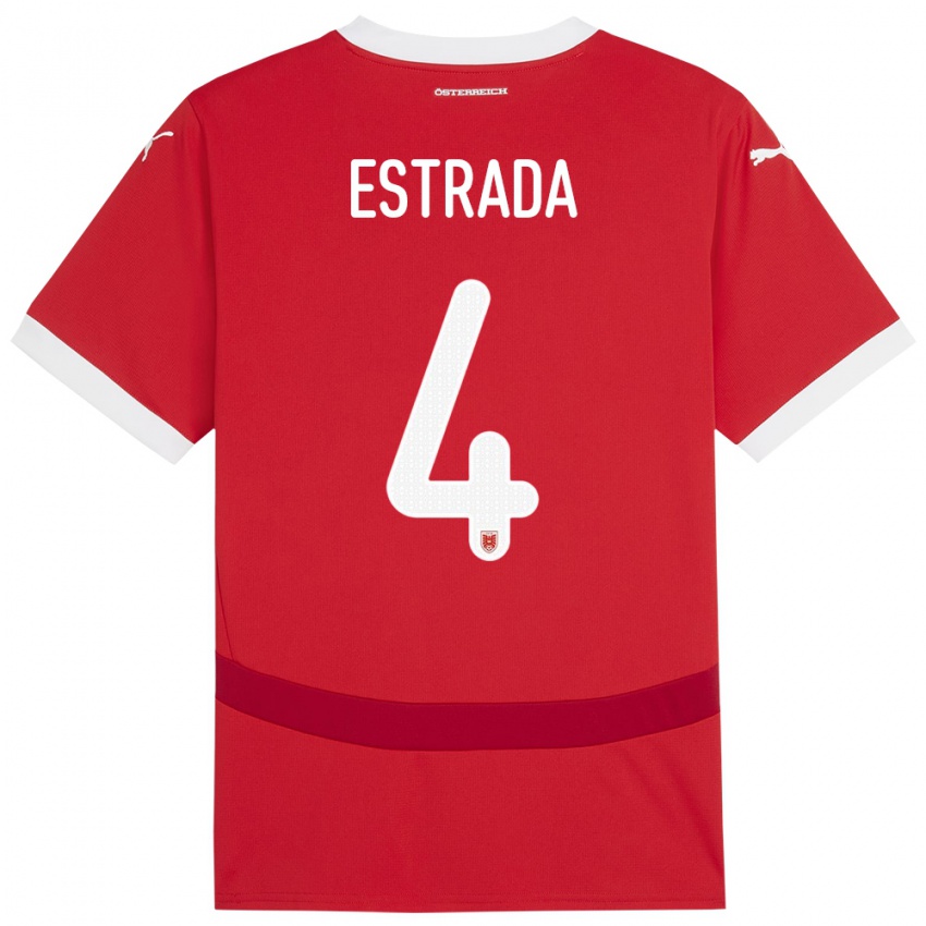 Niño Camiseta Austria Pascal Estrada #4 Rojo 1ª Equipación 24-26 La Camisa México