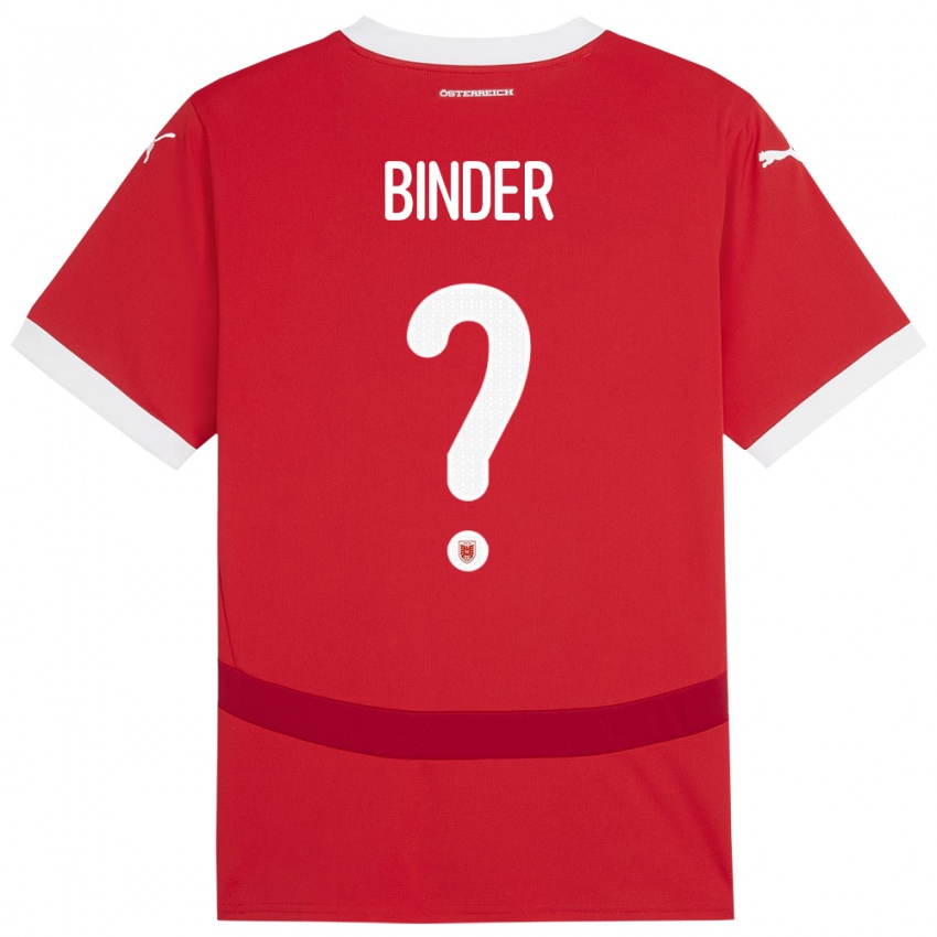 Niño Camiseta Austria Nicolas Binder #0 Rojo 1ª Equipación 24-26 La Camisa México