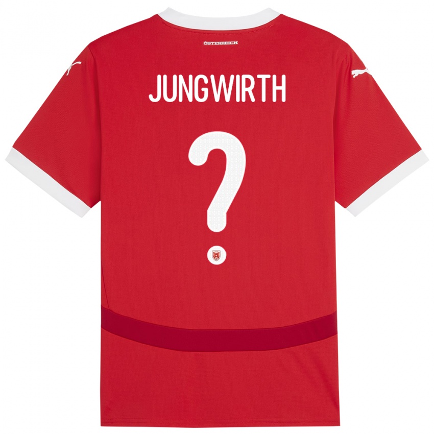 Niño Camiseta Austria Lukas Jungwirth #0 Rojo 1ª Equipación 24-26 La Camisa México