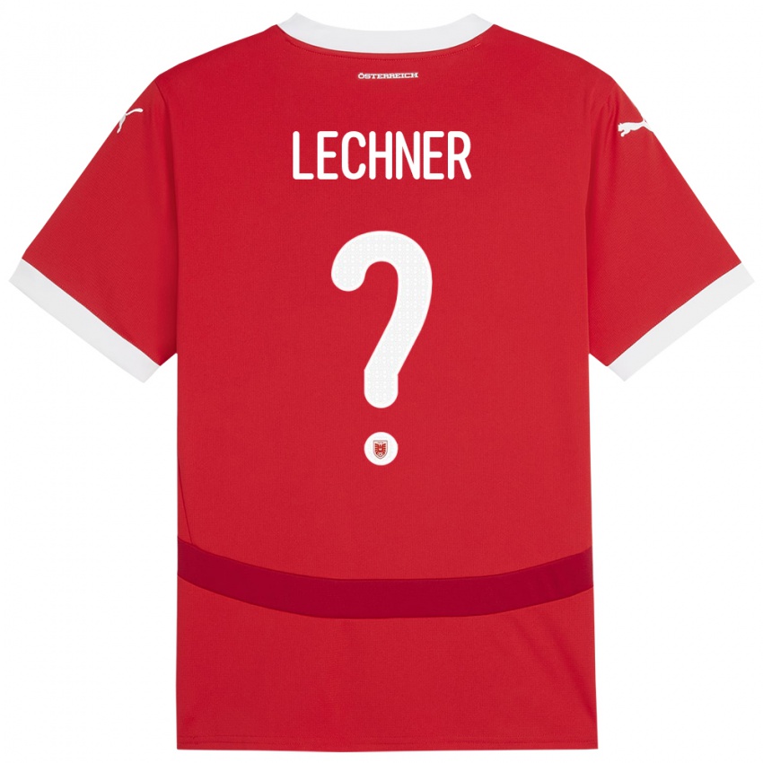 Niño Camiseta Austria Dominik Lechner #0 Rojo 1ª Equipación 24-26 La Camisa México