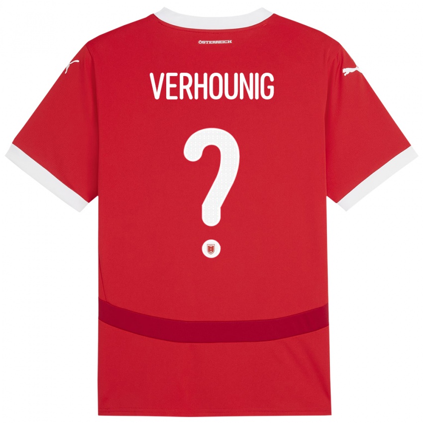 Niño Camiseta Austria Phillip Verhounig #0 Rojo 1ª Equipación 24-26 La Camisa México