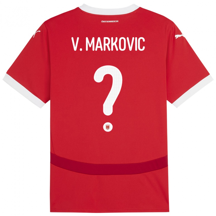 Niño Camiseta Austria Vasilije Markovic #0 Rojo 1ª Equipación 24-26 La Camisa México