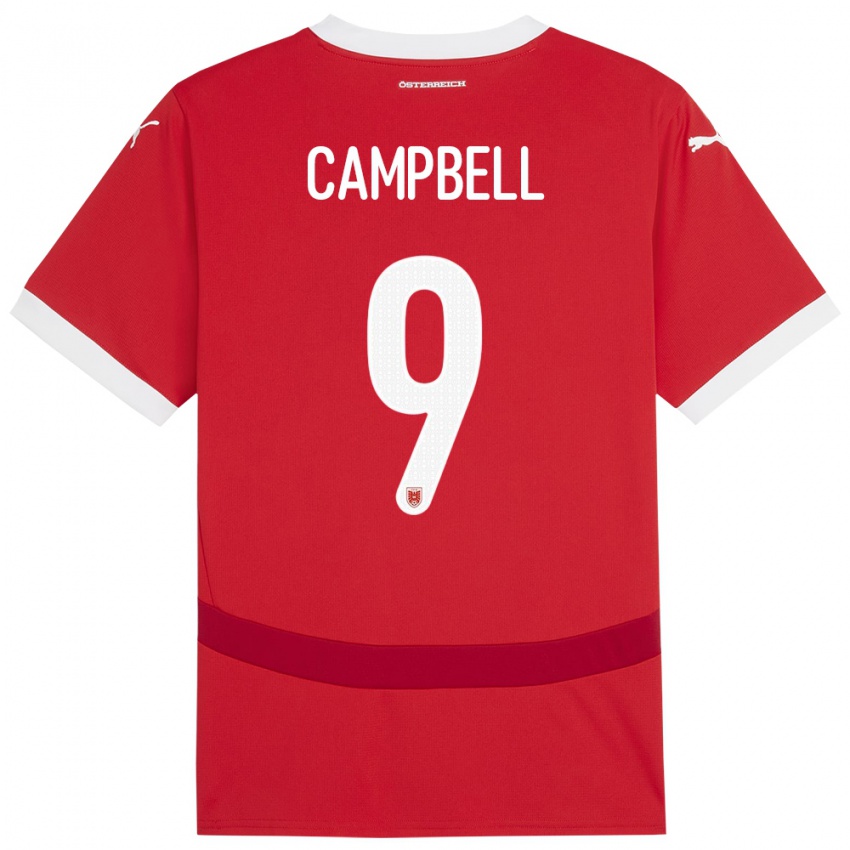 Niño Camiseta Austria Eileen Campbell #9 Rojo 1ª Equipación 24-26 La Camisa México