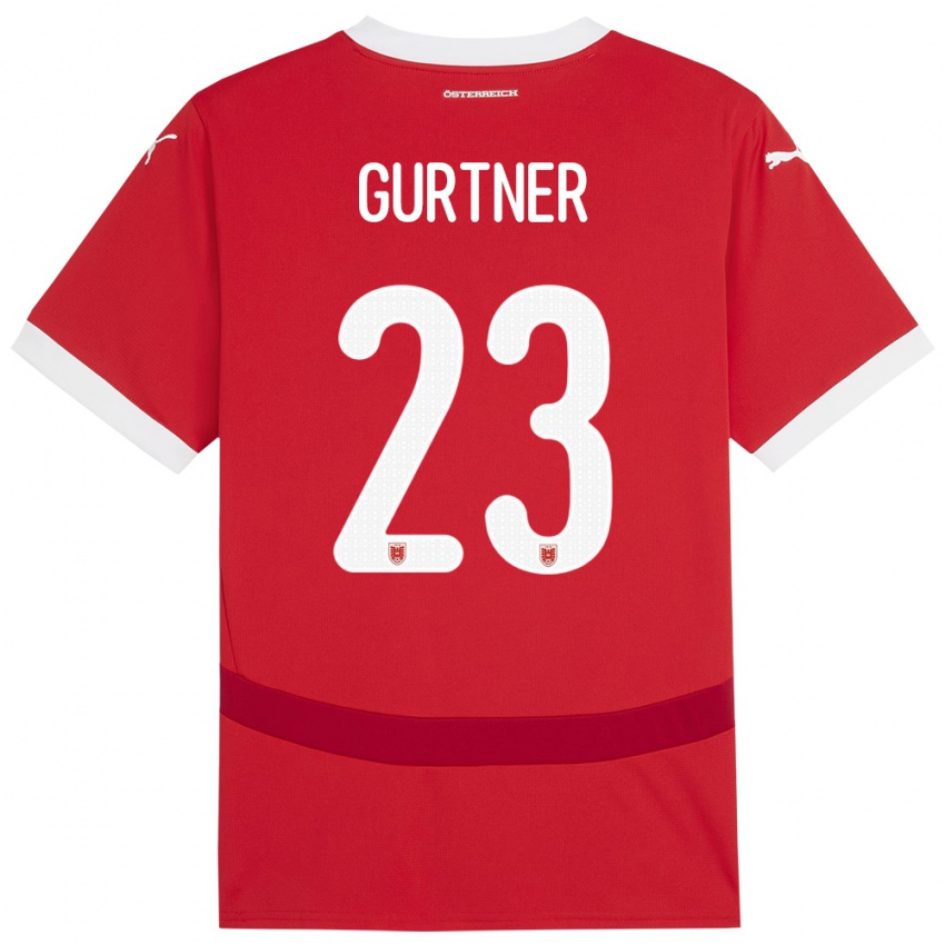 Niño Camiseta Austria Andrea Gurtner #23 Rojo 1ª Equipación 24-26 La Camisa México