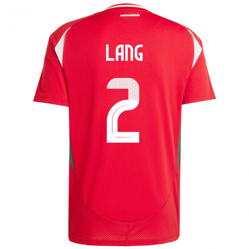 Niño Camiseta Hungría Ádám Lang #2 Rojo 1ª Equipación 24-26 La Camisa México