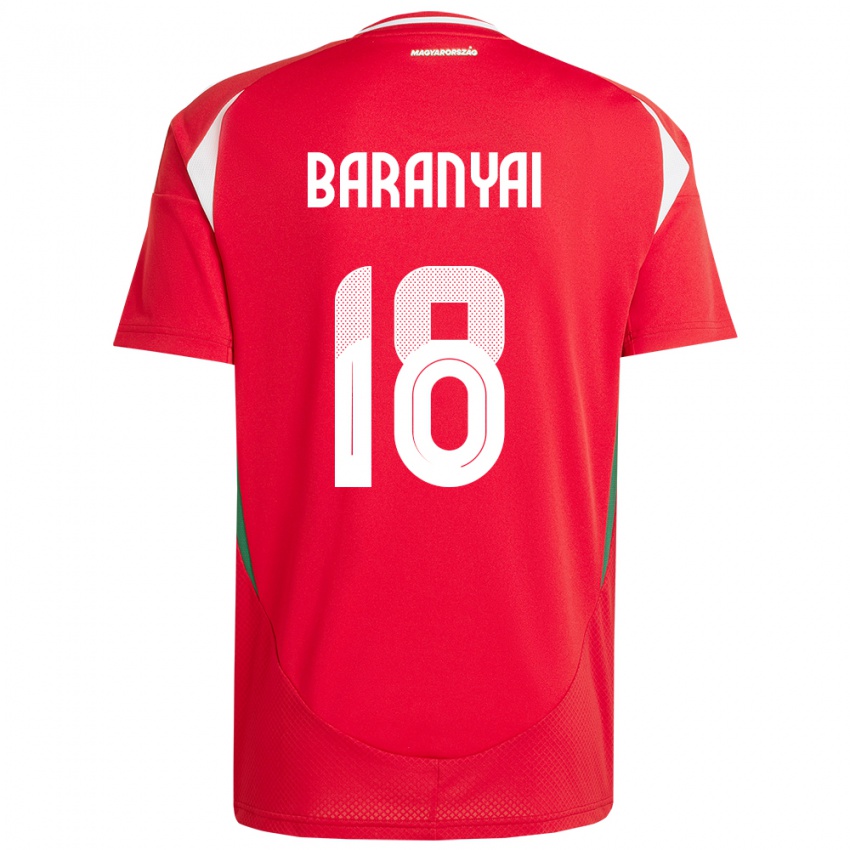 Niño Camiseta Hungría Nimród Baranyai #18 Rojo 1ª Equipación 24-26 La Camisa México