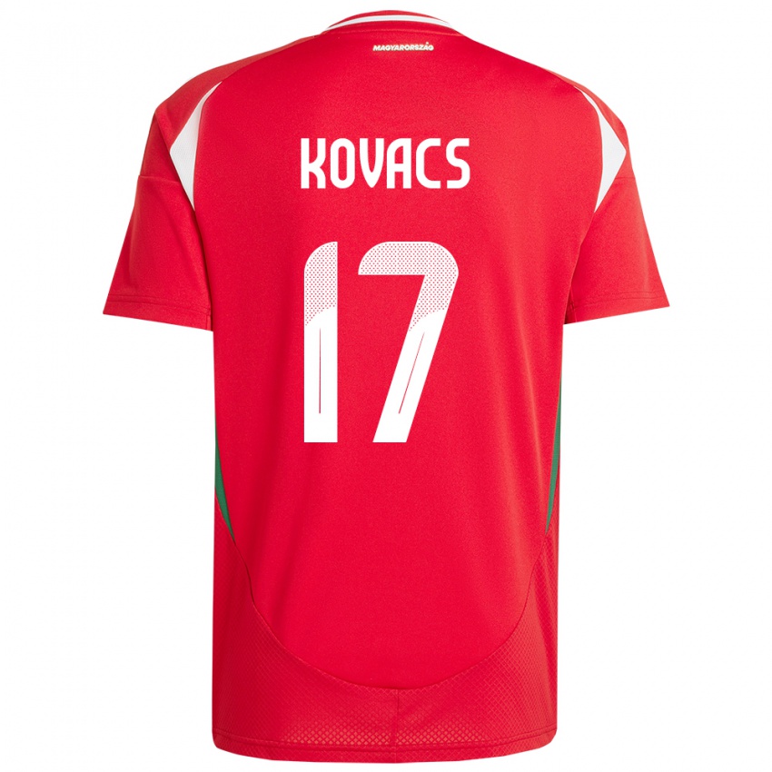 Niño Camiseta Hungría Mátyás Kovács #17 Rojo 1ª Equipación 24-26 La Camisa México