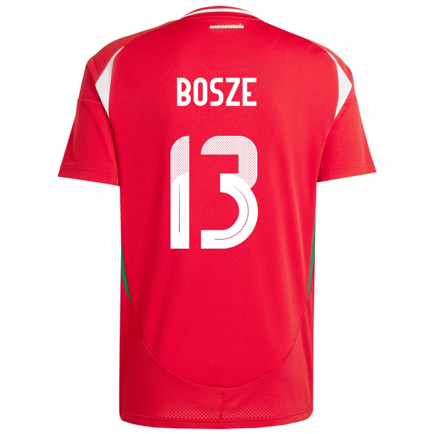 Niño Camiseta Hungría Levente Bősze #13 Rojo 1ª Equipación 24-26 La Camisa México