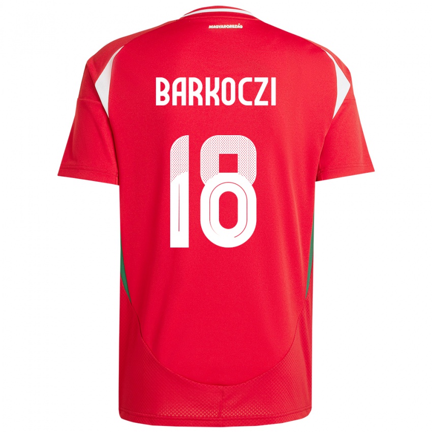 Niño Camiseta Hungría Barnabás Barkóczi #18 Rojo 1ª Equipación 24-26 La Camisa México