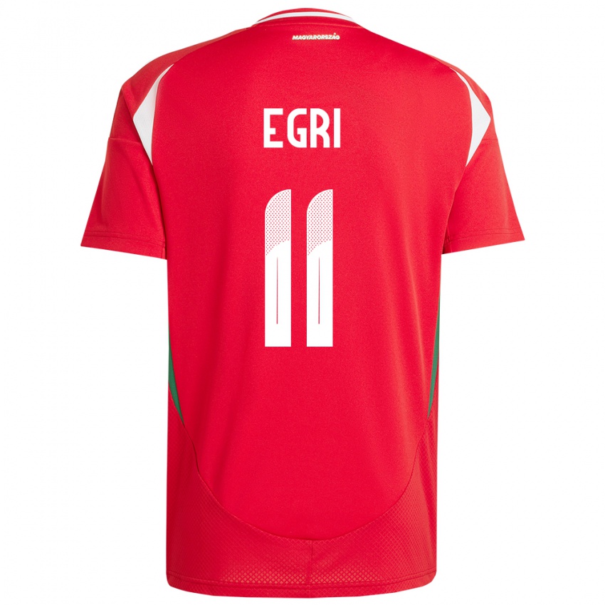 Niño Camiseta Hungría Imre Egri #11 Rojo 1ª Equipación 24-26 La Camisa México