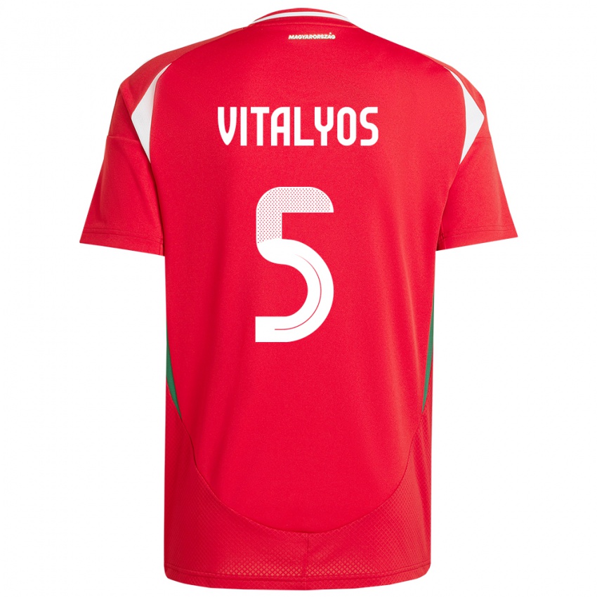 Niño Camiseta Hungría Viktor Vitályos #5 Rojo 1ª Equipación 24-26 La Camisa México