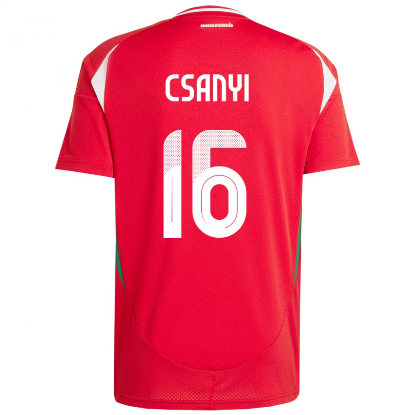 Niño Camiseta Hungría Diána Csányi #16 Rojo 1ª Equipación 24-26 La Camisa México