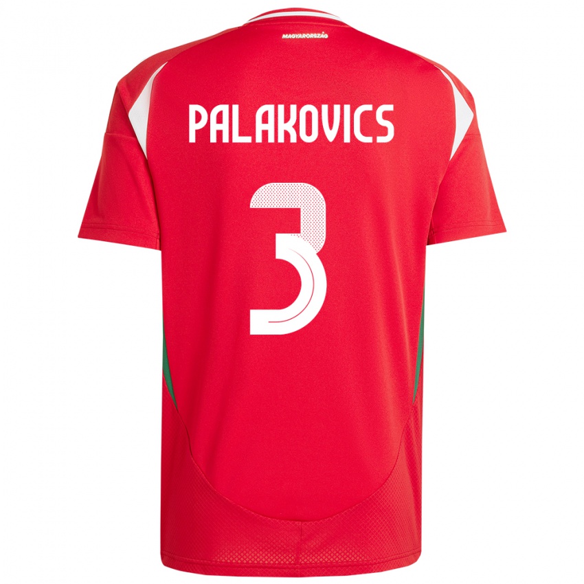 Niño Camiseta Hungría Laura Palakovics #3 Rojo 1ª Equipación 24-26 La Camisa México