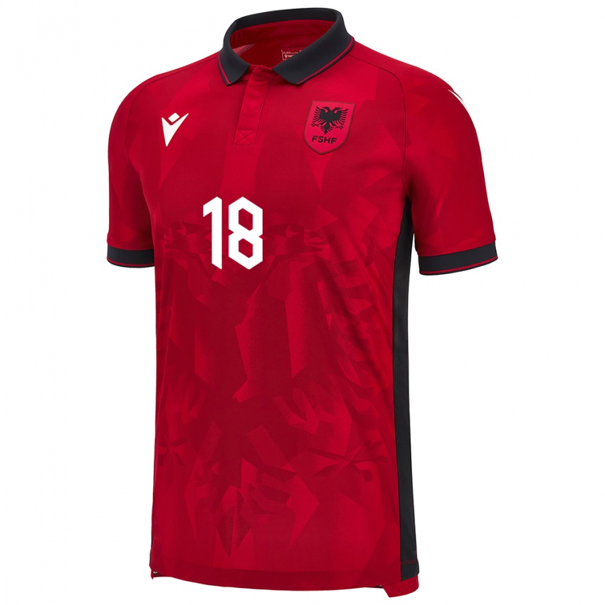 Niño Camiseta Albania Leandro Frroku #18 Rojo 1ª Equipación 24-26 La Camisa México