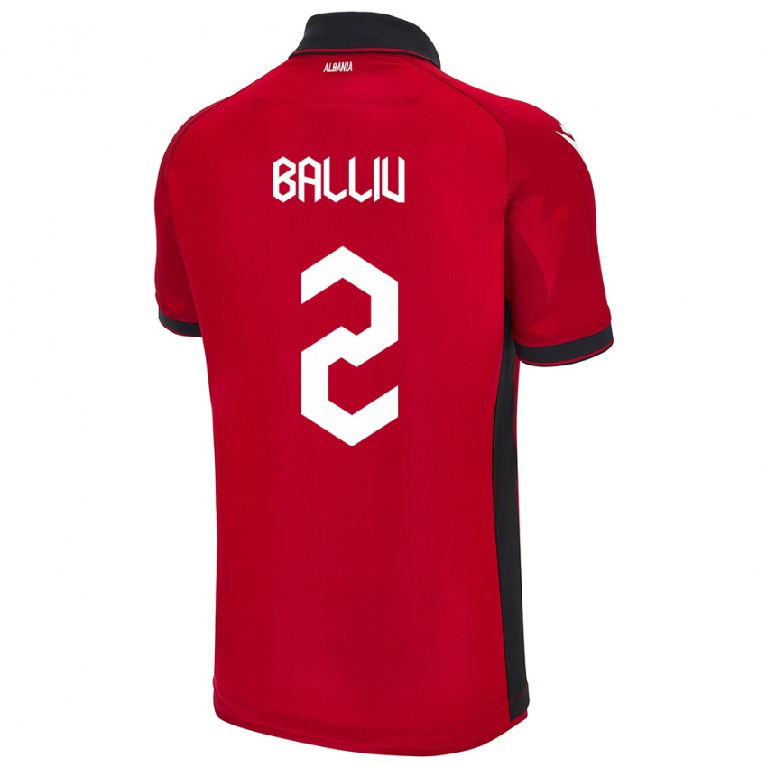 Niño Camiseta Albania Iván Balliu #2 Rojo 1ª Equipación 24-26 La Camisa México