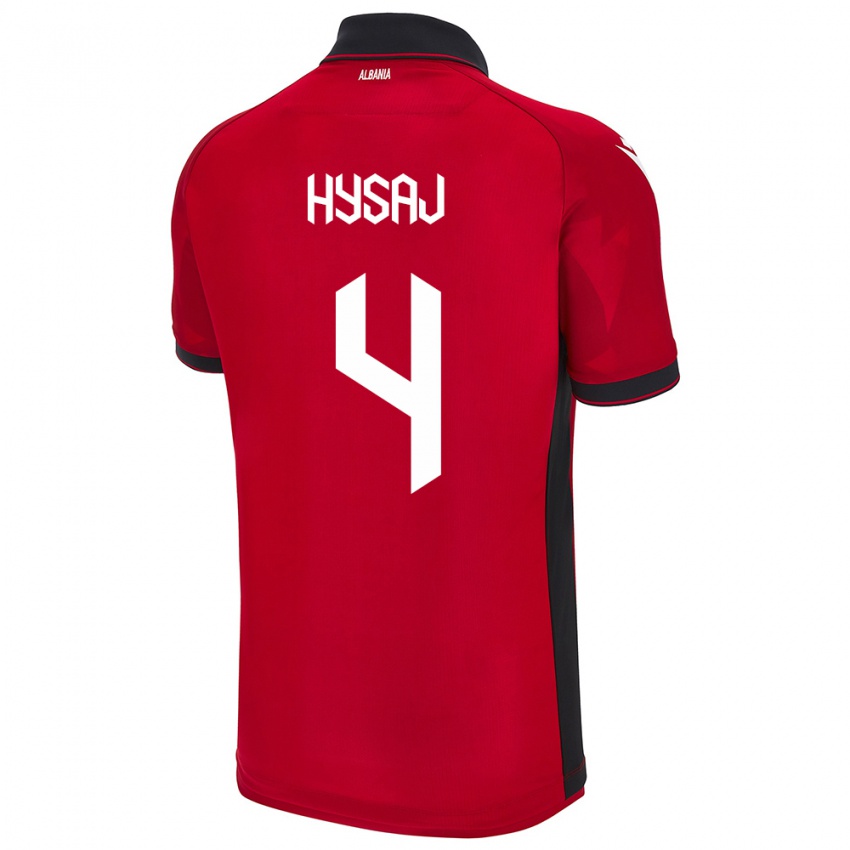 Niño Camiseta Albania Elseid Hysaj #4 Rojo 1ª Equipación 24-26 La Camisa México