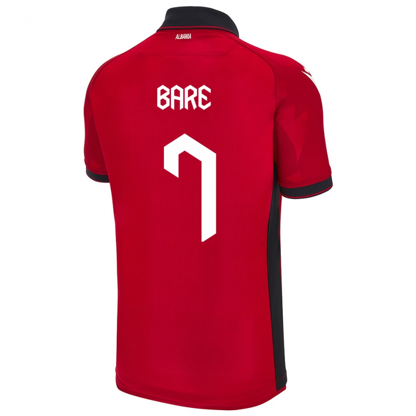 Niño Camiseta Albania Keidi Bare #7 Rojo 1ª Equipación 24-26 La Camisa México