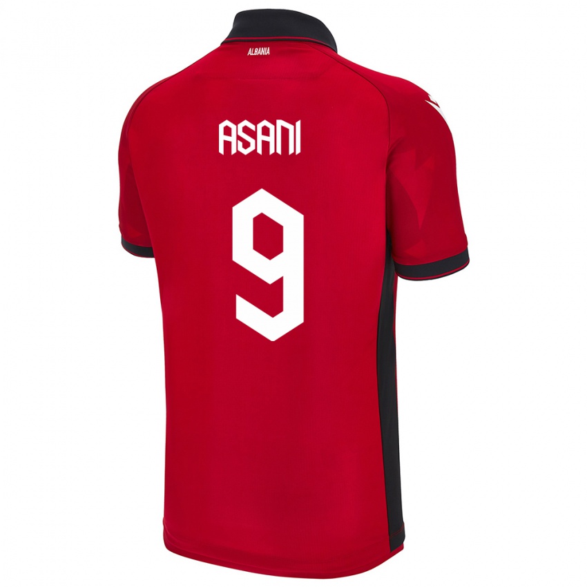 Niño Camiseta Albania Jasir Asani #9 Rojo 1ª Equipación 24-26 La Camisa México