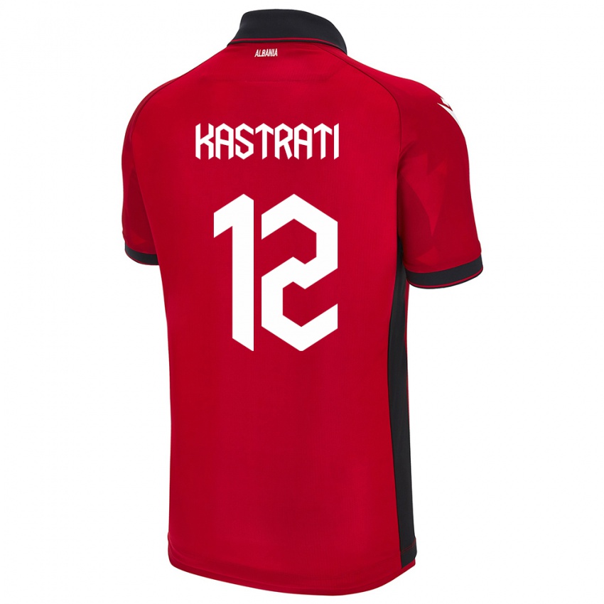 Niño Camiseta Albania Elhan Kastrati #12 Rojo 1ª Equipación 24-26 La Camisa México