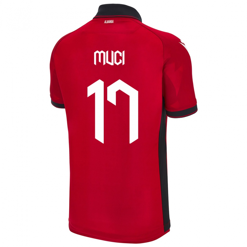 Niño Camiseta Albania Ernest Muci #17 Rojo 1ª Equipación 24-26 La Camisa México