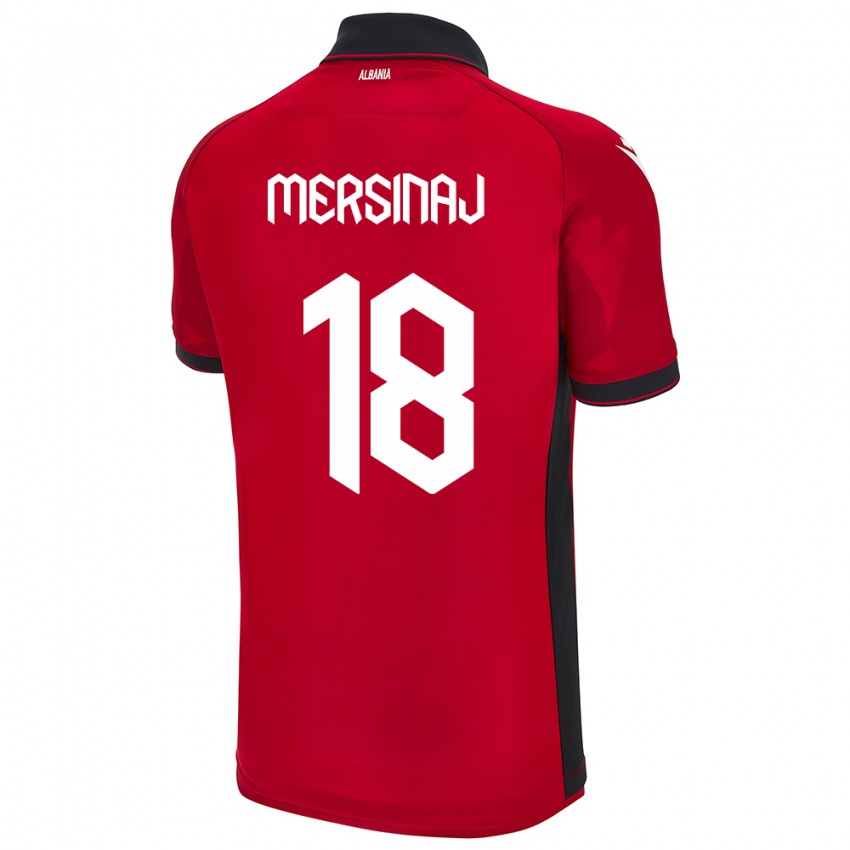 Niño Camiseta Albania Jon Mersinaj #18 Rojo 1ª Equipación 24-26 La Camisa México