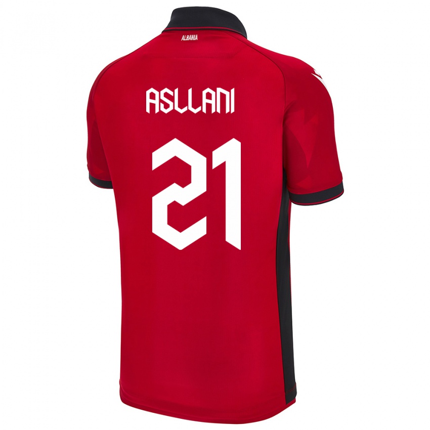 Niño Camiseta Albania Kristjan Asllani #21 Rojo 1ª Equipación 24-26 La Camisa México