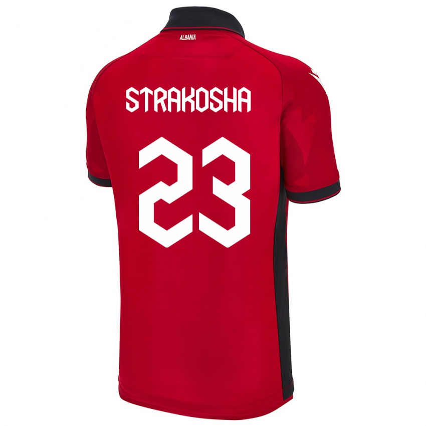 Niño Camiseta Albania Thomas Strakosha #23 Rojo 1ª Equipación 24-26 La Camisa México