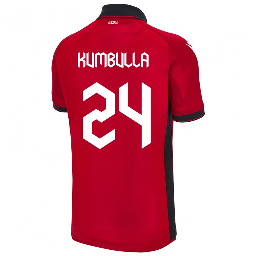 Niño Camiseta Albania Marash Kumbulla #24 Rojo 1ª Equipación 24-26 La Camisa México