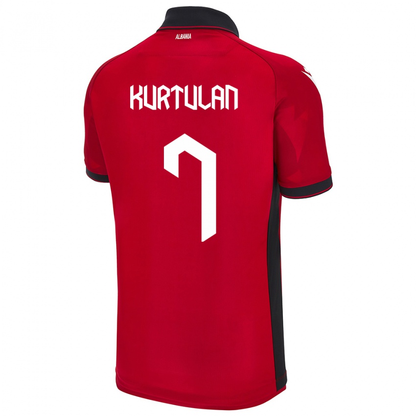 Niño Camiseta Albania Arda Kurtulan #7 Rojo 1ª Equipación 24-26 La Camisa México