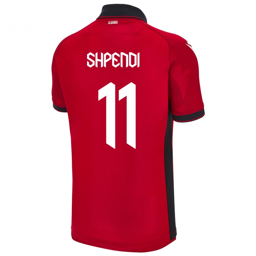 Niño Camiseta Albania Stiven Shpendi #11 Rojo 1ª Equipación 24-26 La Camisa México