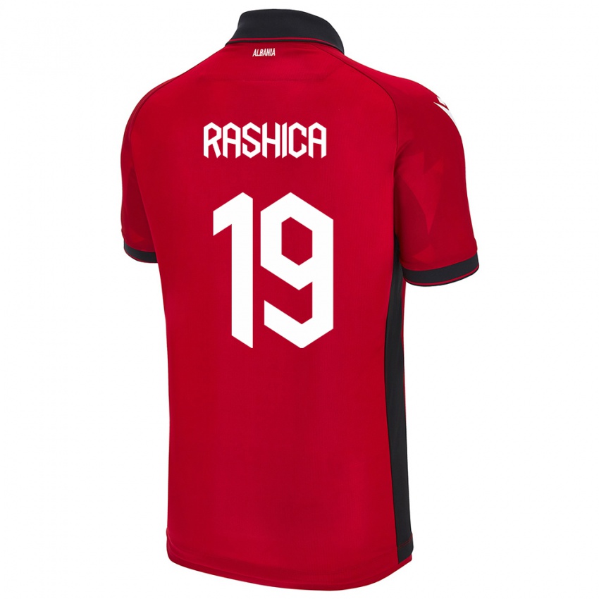 Niño Camiseta Albania Ermir Rashica #19 Rojo 1ª Equipación 24-26 La Camisa México