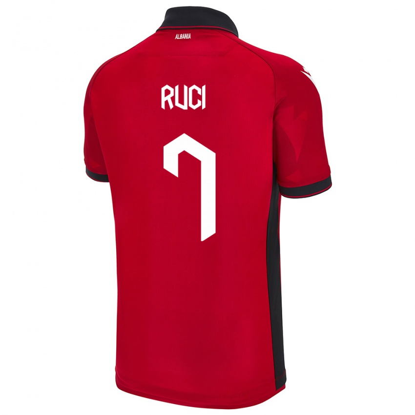 Niño Camiseta Albania Flamur Ruci #7 Rojo 1ª Equipación 24-26 La Camisa México