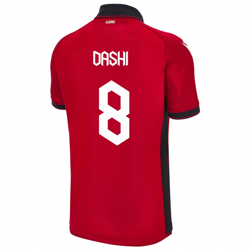 Niño Camiseta Albania Matteo Dashi #8 Rojo 1ª Equipación 24-26 La Camisa México