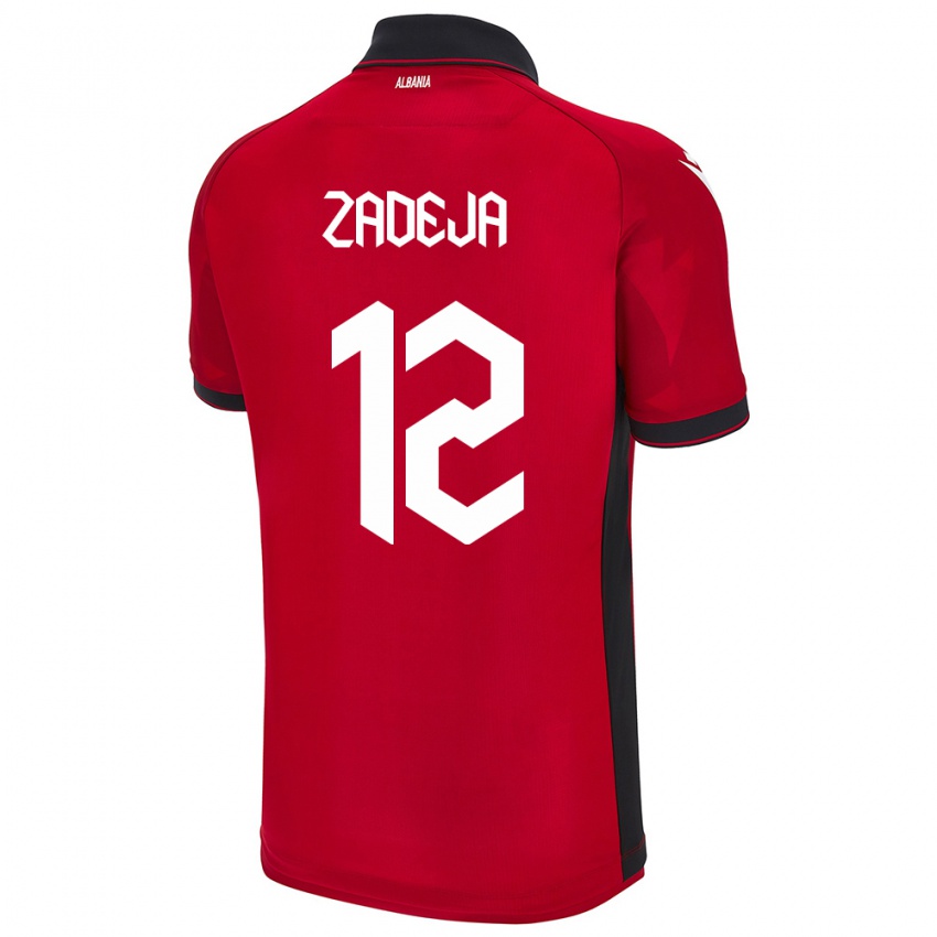 Niño Camiseta Albania Darius Zadeja #12 Rojo 1ª Equipación 24-26 La Camisa México