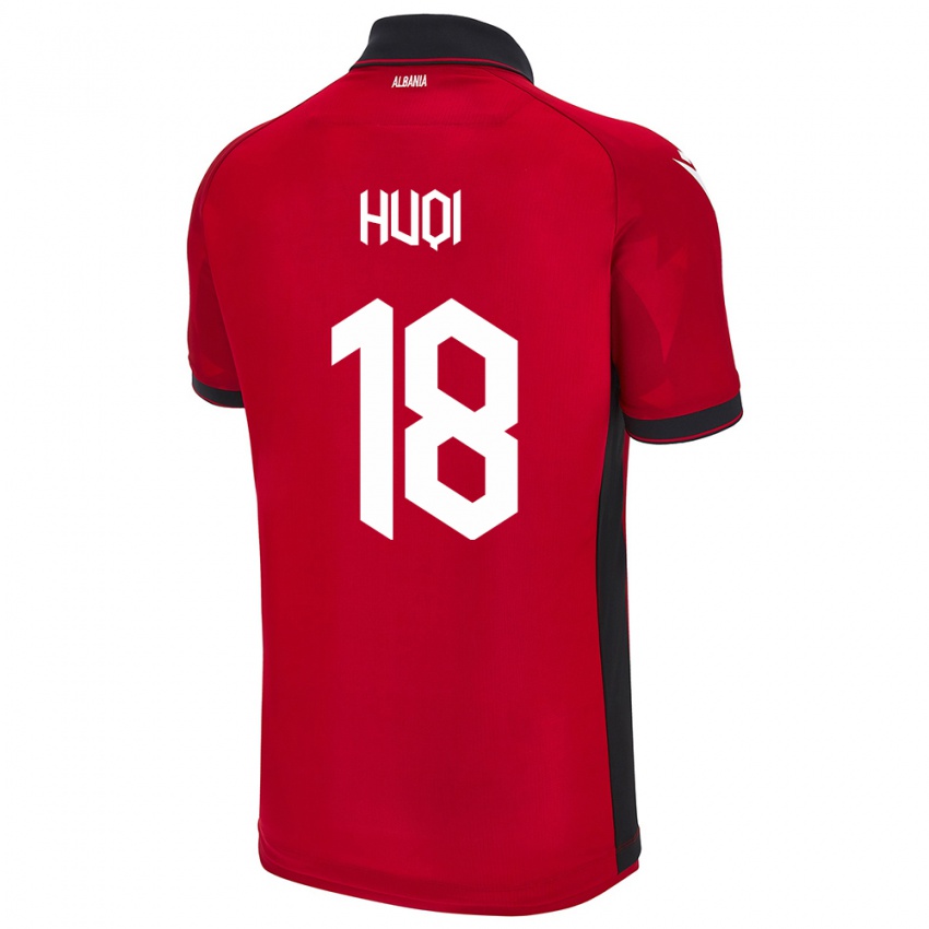 Niño Camiseta Albania Mattia Huqi #18 Rojo 1ª Equipación 24-26 La Camisa México