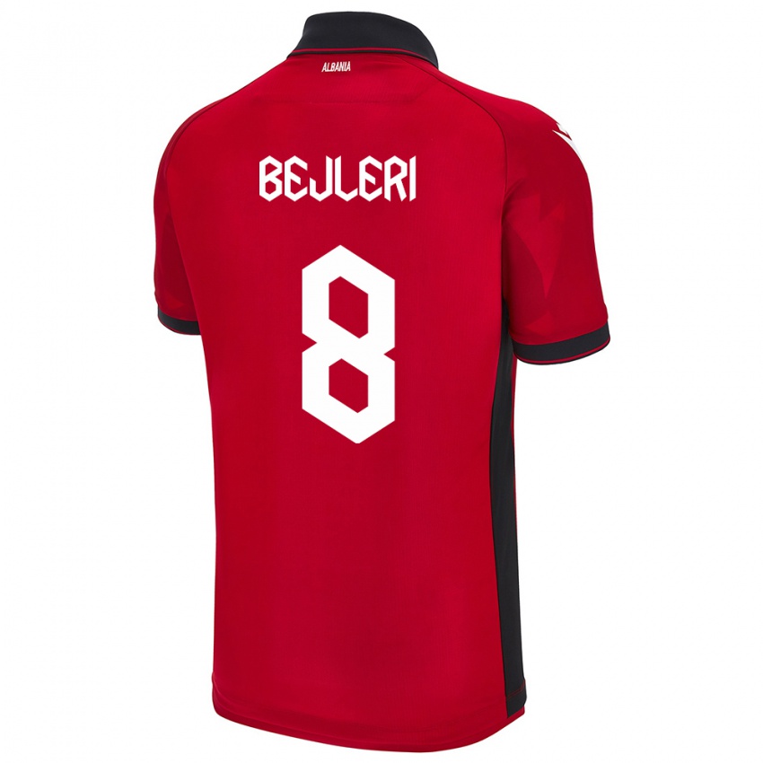 Niño Camiseta Albania Markela Bejleri #8 Rojo 1ª Equipación 24-26 La Camisa México