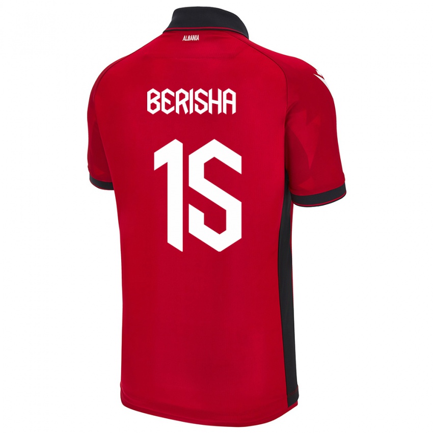 Niño Camiseta Albania Gresa Berisha #15 Rojo 1ª Equipación 24-26 La Camisa México