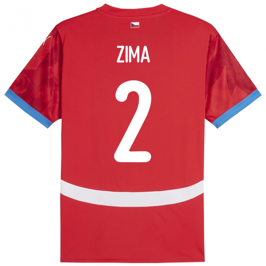 Niño Camiseta Chequia David Zima #2 Rojo 1ª Equipación 24-26 La Camisa México