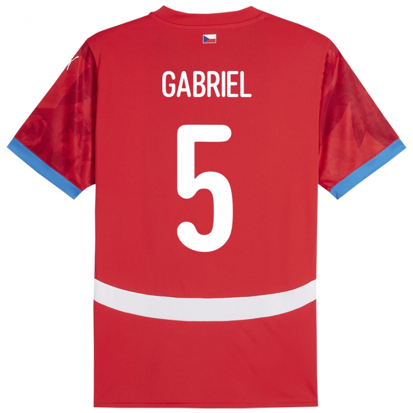 Niño Camiseta Chequia Adam Gabriel #5 Rojo 1ª Equipación 24-26 La Camisa México