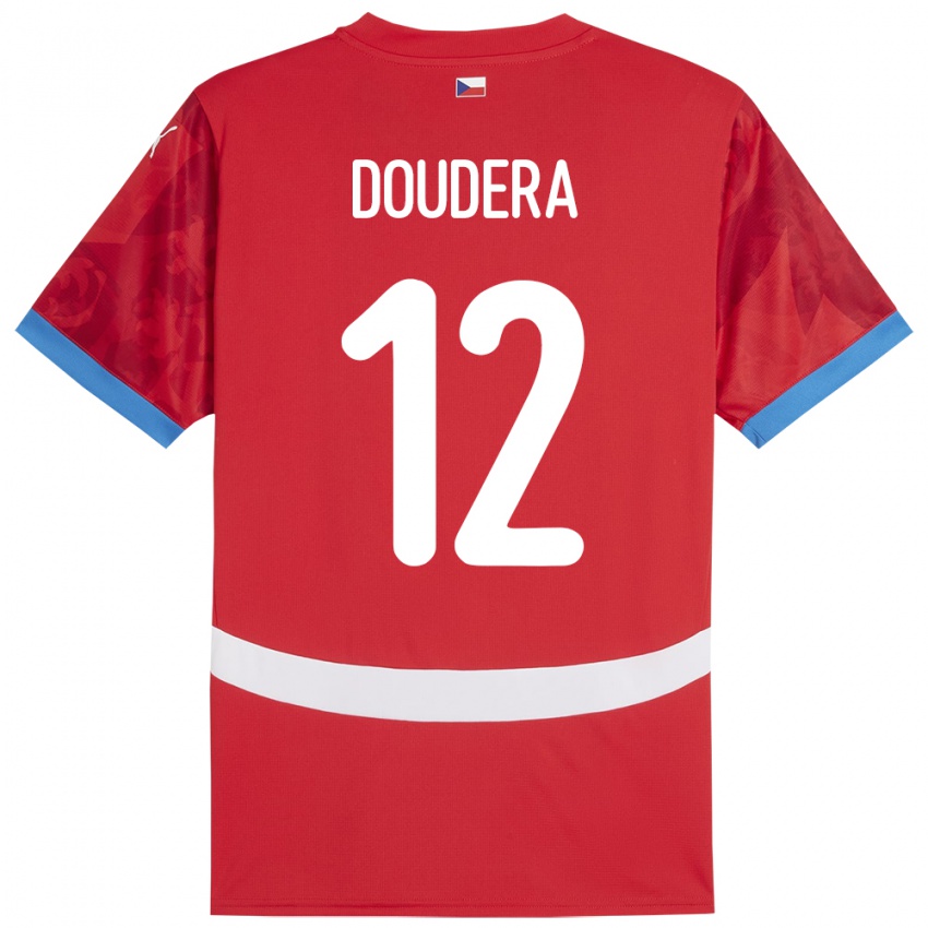 Niño Camiseta Chequia David Doudera #12 Rojo 1ª Equipación 24-26 La Camisa México