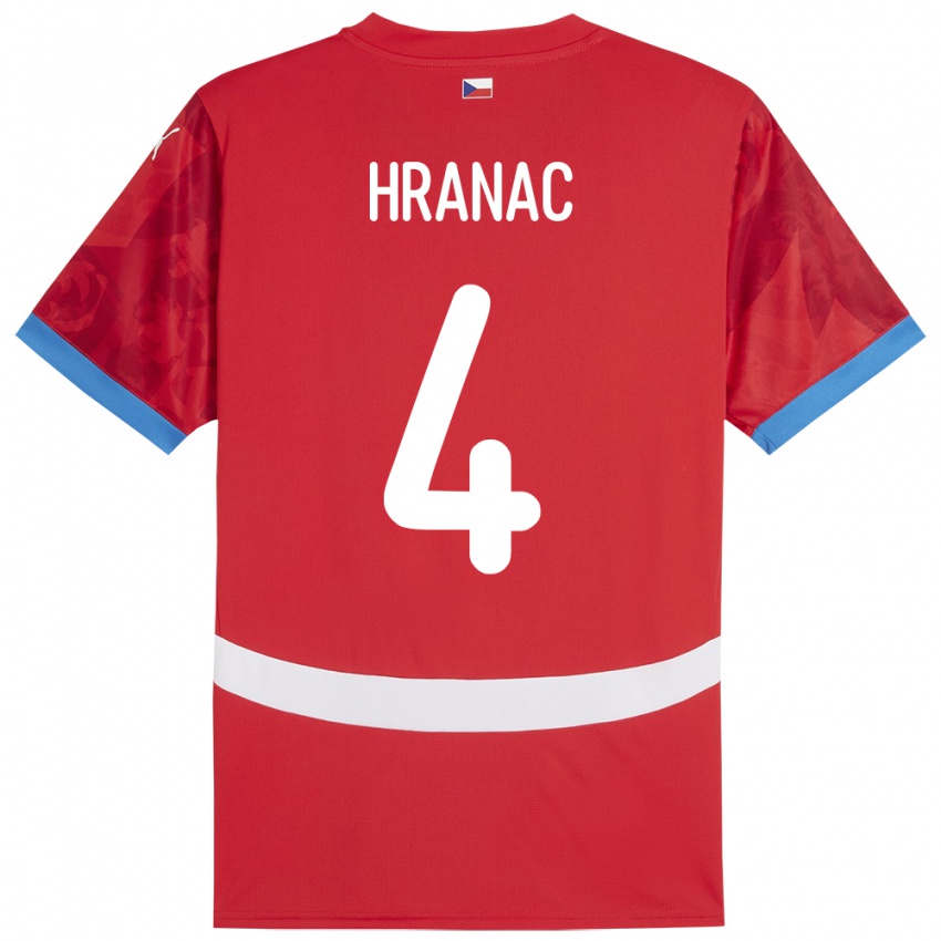 Niño Camiseta Chequia Robin Hranac #4 Rojo 1ª Equipación 24-26 La Camisa México