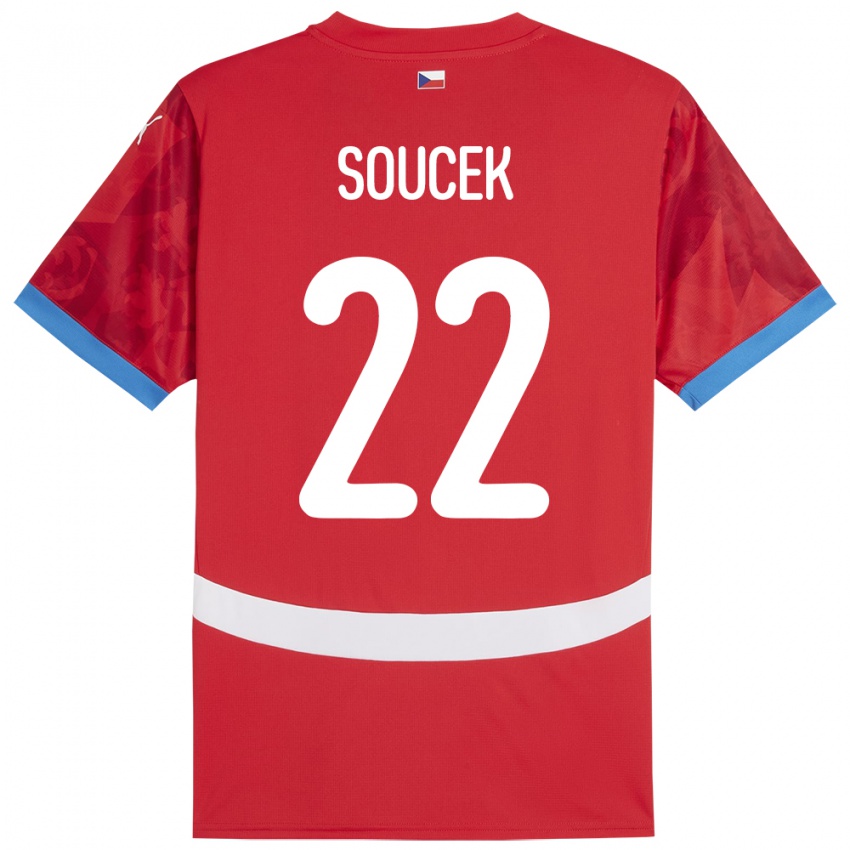 Niño Camiseta Chequia Tomas Soucek #22 Rojo 1ª Equipación 24-26 La Camisa México