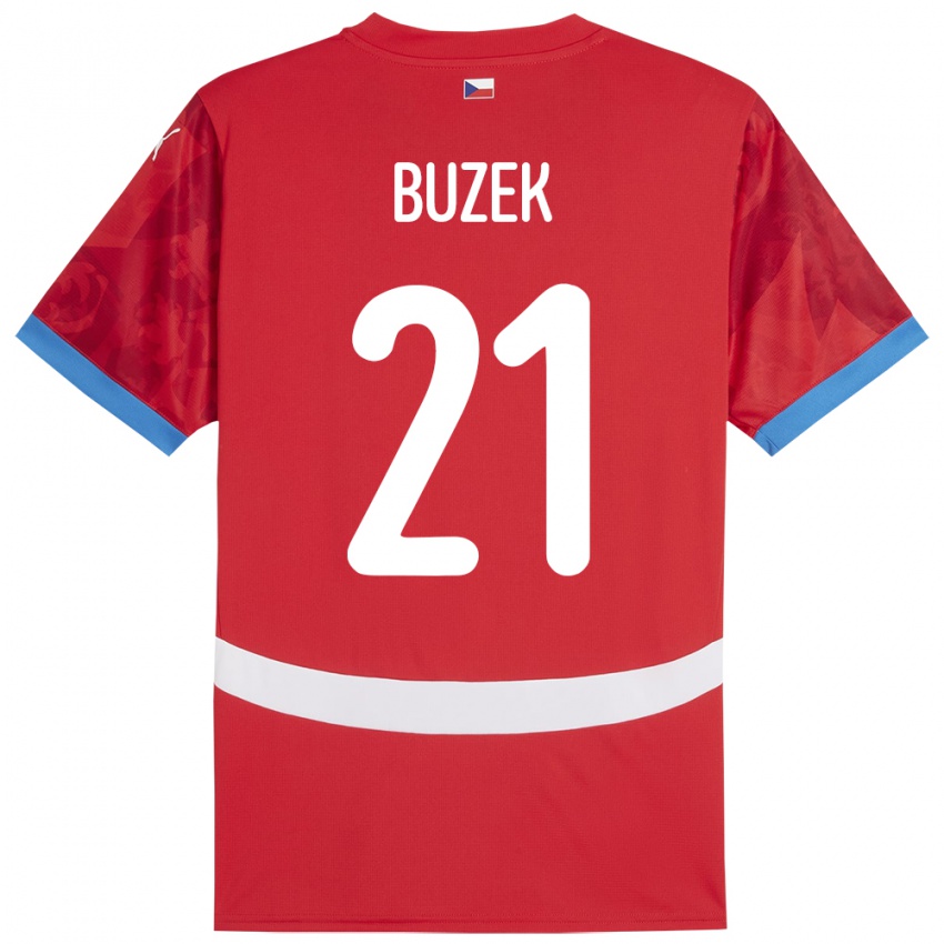 Niño Camiseta Chequia Alexandr Buzek #21 Rojo 1ª Equipación 24-26 La Camisa México