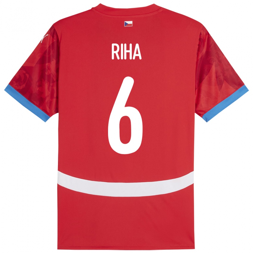 Niño Camiseta Chequia Ferdinand Riha #6 Rojo 1ª Equipación 24-26 La Camisa México