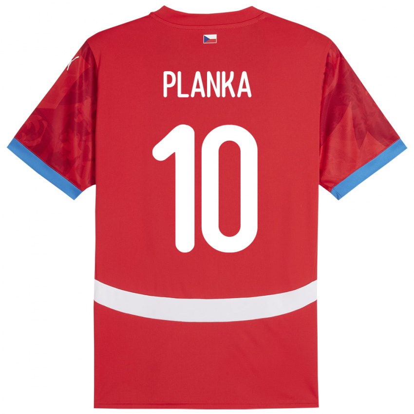 Niño Camiseta Chequia David Planka #10 Rojo 1ª Equipación 24-26 La Camisa México