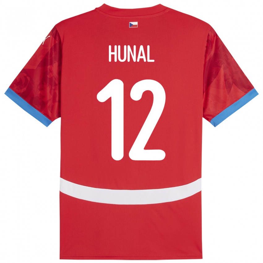 Niño Camiseta Chequia Eric Hunal #12 Rojo 1ª Equipación 24-26 La Camisa México