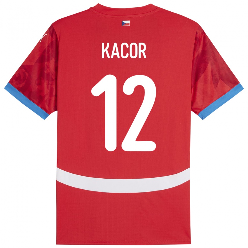 Niño Camiseta Chequia Pavel Kacor #12 Rojo 1ª Equipación 24-26 La Camisa México