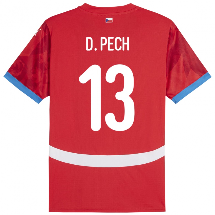 Niño Camiseta Chequia Dominik Pech #13 Rojo 1ª Equipación 24-26 La Camisa México