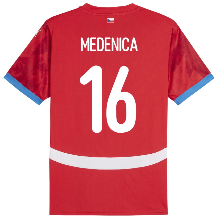 Niño Camiseta Chequia Djordjije Medenica #16 Rojo 1ª Equipación 24-26 La Camisa México